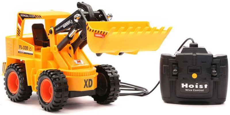 nvcollections Wire Remote Control Construction Loader Excavator Truck Toy For kids(Yellow)