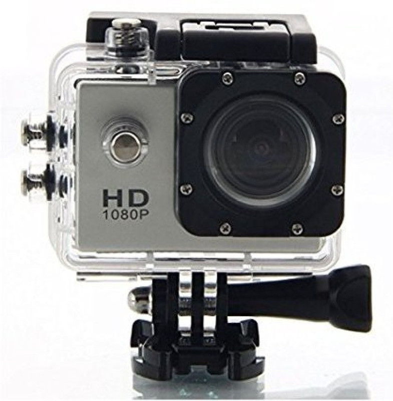 Rhonnium Plain 1080-HD Cam-063 ® 1080P Ultra HD 1080P Water Resistant Sports and Action Camera(Silver, 12 MP)