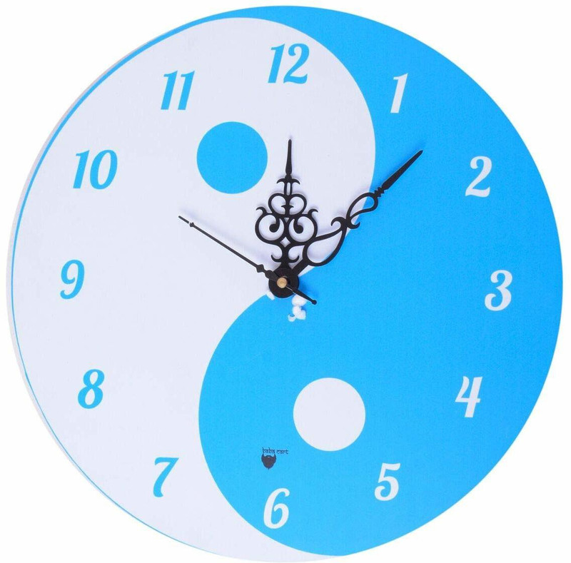 Babacart Analog 4 Cm X 12 Cm Wall Clock Blue White With Glass