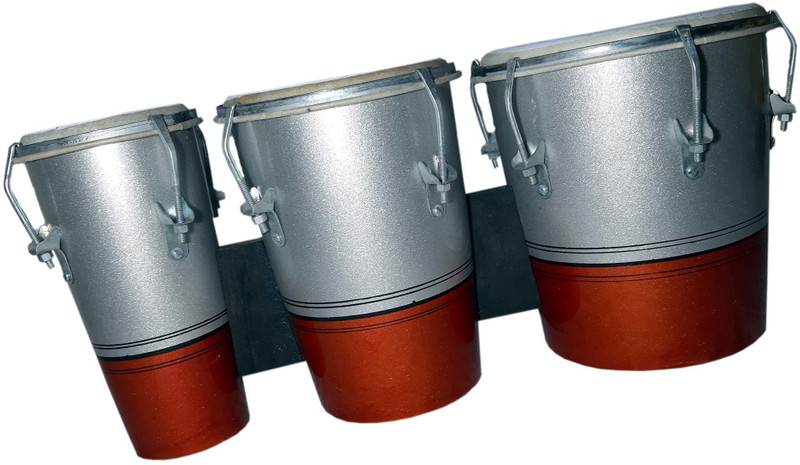 RAM musical Three set Brown Wooden Bongo(20 cm, 16 cm, 12 cm)