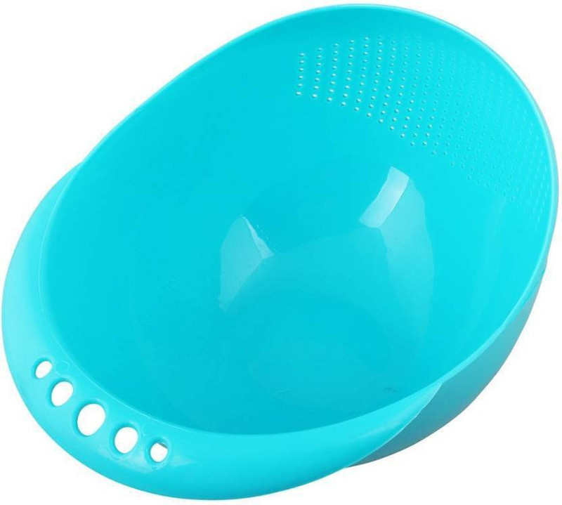 stephy Plastic Kitchen Tableware Fruits, Vegetables, Groceries Washing Strainer Bowl/ Drying/ Draining/ Organizer Bowl, Drainer Storage Basket Bowl Strainer Collapsible Colander(Blue Pack of 1)