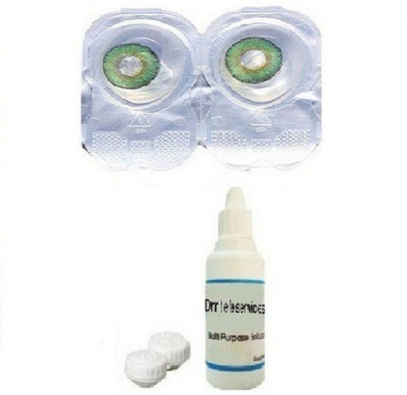 adwotiz Monthly Contact Lens Zero Power, Ocean Green, (With Starter Kit) Monthly(0, Colored Contact Lenses, Pack of 1)