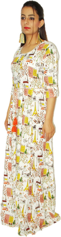 vinayak fashion Women Maxi White Dress