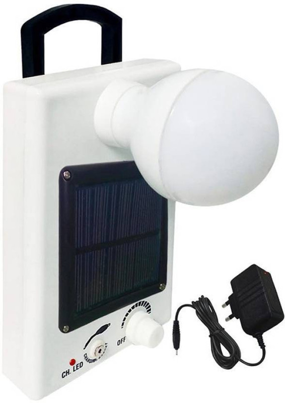 GLOWISH RECHARGEABLE SOLAR LED BRIGHT WHITE LED BULB WITH SOLAR CHARGING NIGHT BULB 12 hrs Bulb Emergency Light(White)