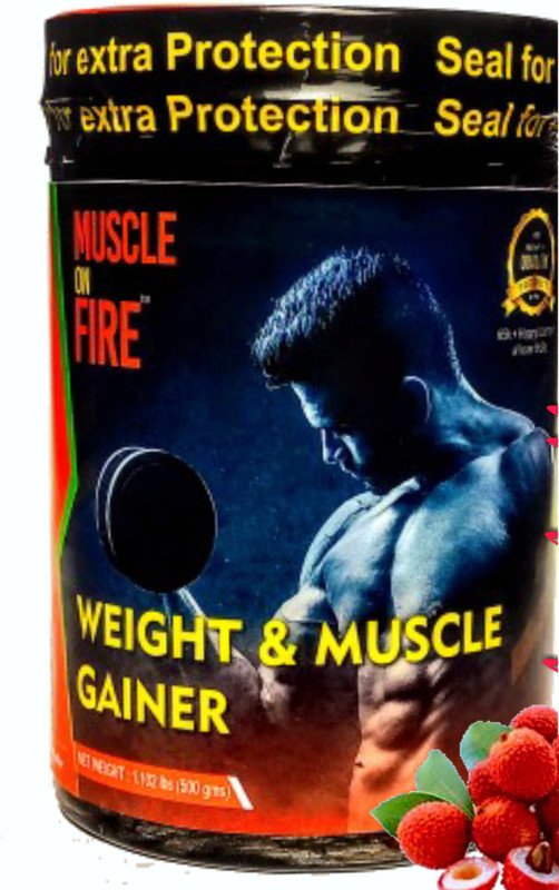 muscle on fire weight & muscle gainer protein supplement powder Weight Gainers/Mass Gainers(500 g, Lychee)