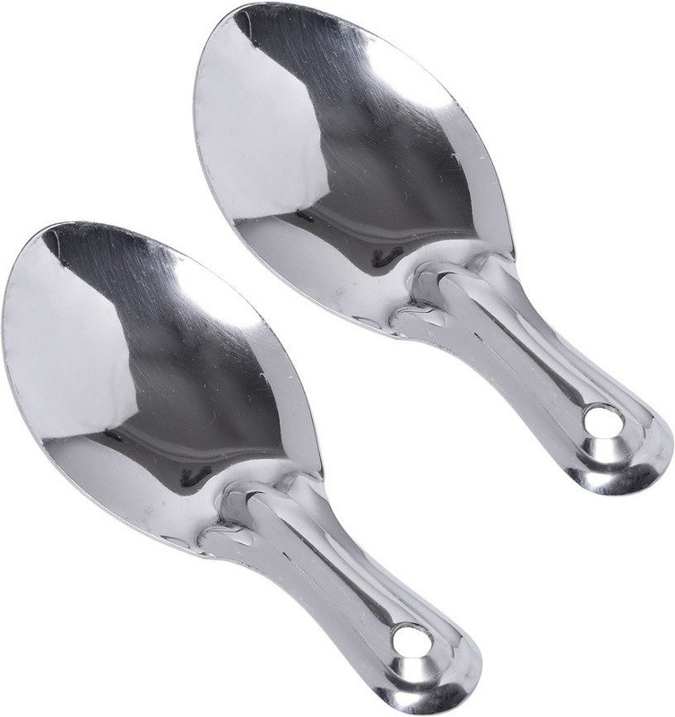 PRV Stainless Steel Idli Spoon, 5.1x12.7- cms(Silver)-Set of 2 Mixing Spatula(Pack of 2)