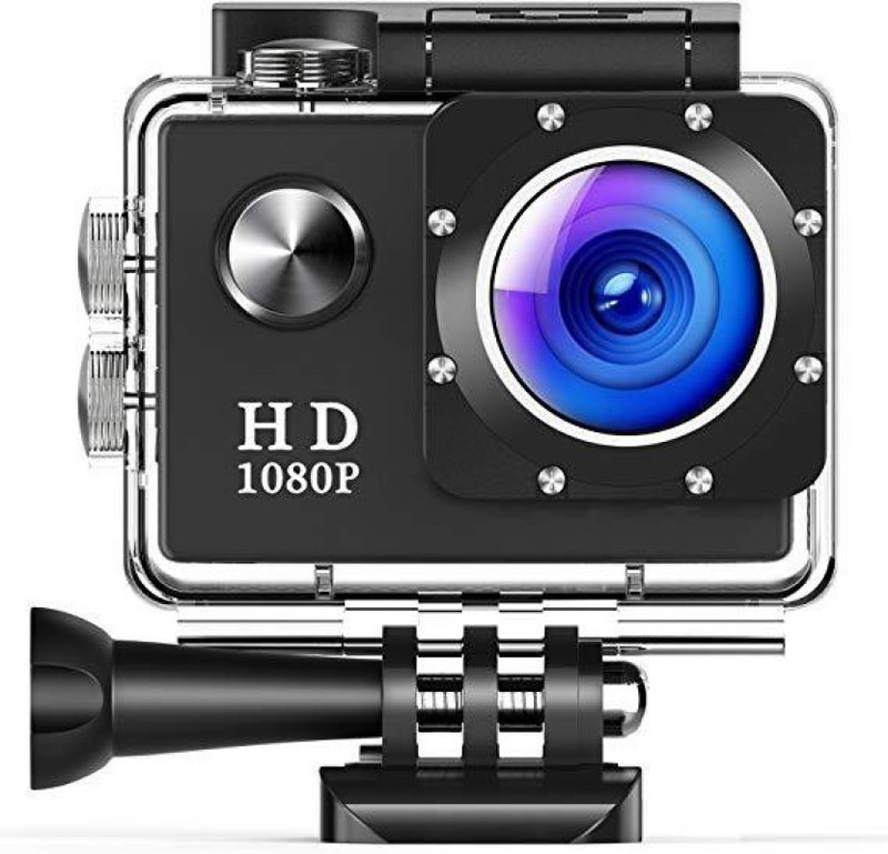 Rhonnium Plain 1080-HD Cam-055 ® 1080p(16 MP) Waterproof Sports and Action Camera(Black, 12 MP)