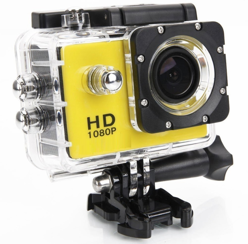 Rhonnium Plain 1080-HD Cam-024 ™ 2 inch LCD IP68 30m Waterproof Sports Sports and Action Camera(Yellow, 12 MP)