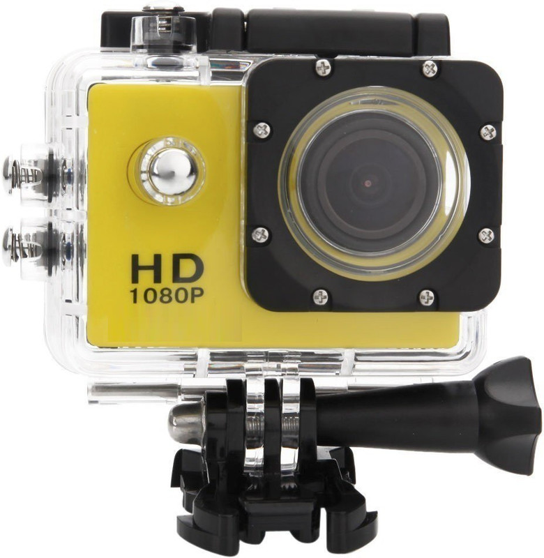 Rhonnium Plain 1080-HD Cam-021 ® HD 1080P MJPEG 2 inch LCD IP68 Sports and Action Camera(Yellow, 12 MP)
