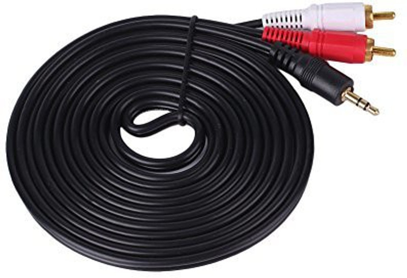 A-TECH TV-out Cable AUX CABLE FULL BASS COPPER AT-1000(Black, For Home Theater, 3 m)
