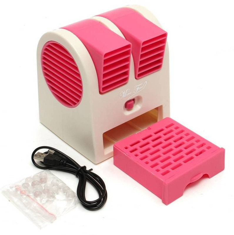 caracola Mini Air Cooler & Conditioner Cooling Fan Tower Fan Blue USB Fan (pink) mini cooler USB Charger(Pink)