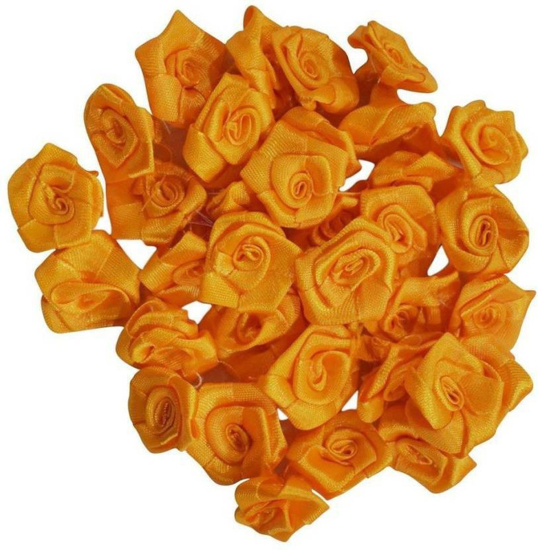 devine YELLOW SATIN ROSE FLOWER Yellow Rose Artificial Flower(8.5 inch, Pack of 36)