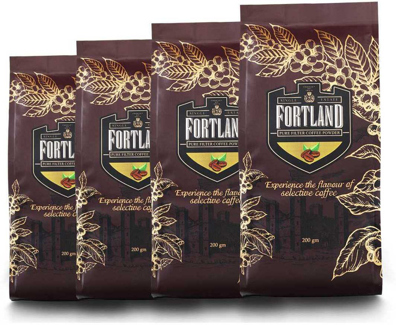 fortland Pure Filter Coffee Powder (70 - 30) Pack of 4 Filter Coffee(200 g, Chikory Flavoured)