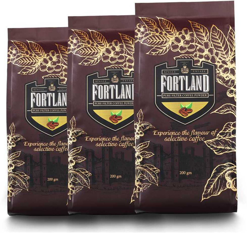 fortland Pure Filter Coffee Powder (70 - 30) Pack of 3 Filter Coffee(200 g)