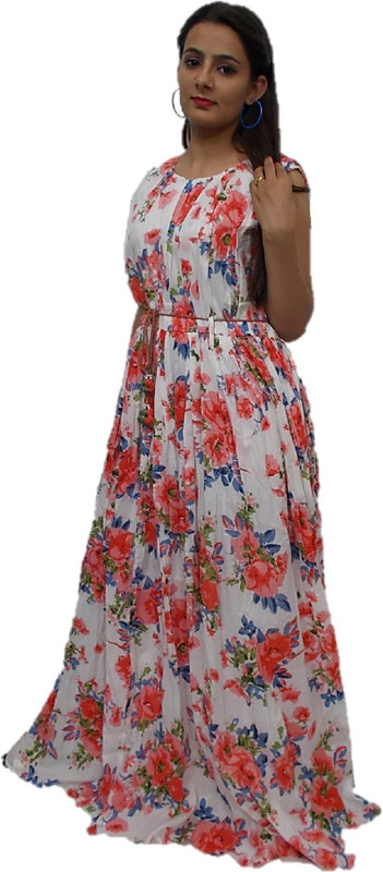 vinayak fashion Women Maxi White Dress