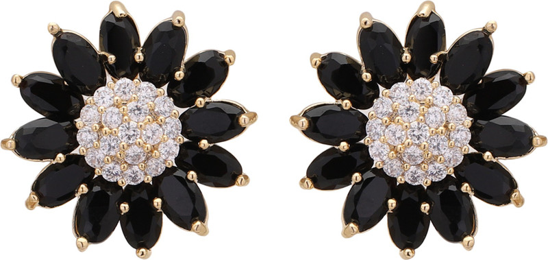 vaishnavi arts black tops Cubic Zirconia Alloy Stud Earring