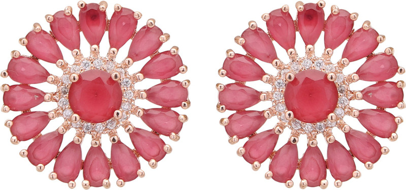 vaishnavi arts red tops Cubic Zirconia Alloy Stud Earring