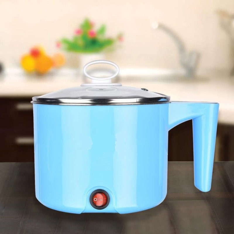 NIMYANK Electric Skillet Noodles Rice Cooker Thermal Insulation Cooking Pot 013 Electric Pressure Cooker(1.8 L, Blue)
