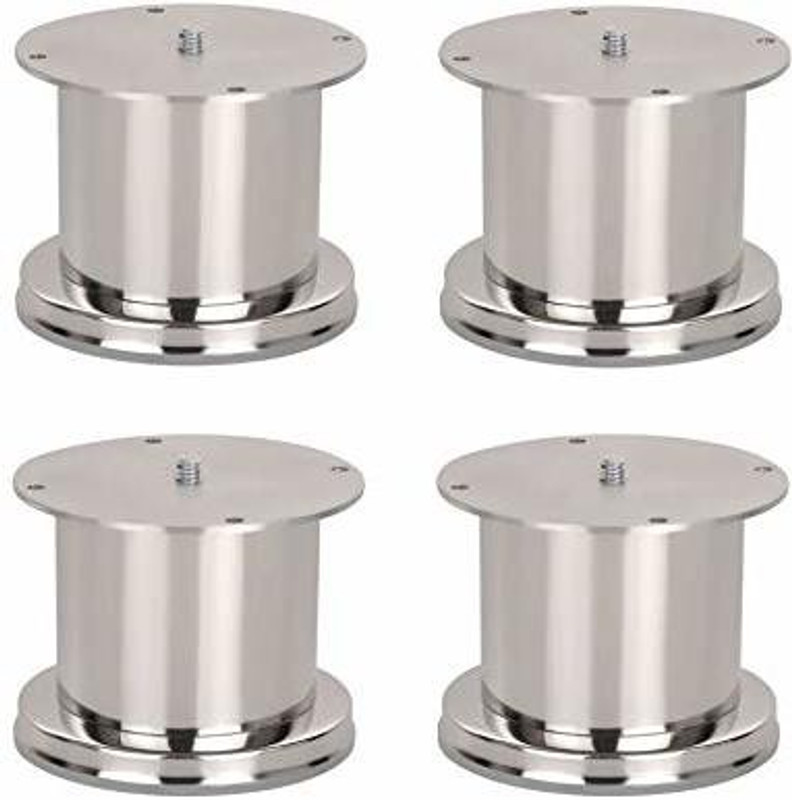 vrunda Stainless Steel Glossy Finish Model Round Sofa Leg 50 MM / 4 Inch Height Fixed Furniture Caster(Pack of4)