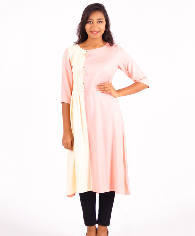harvey trendz Women Colorblock Flared Kurta(Multicolor)
