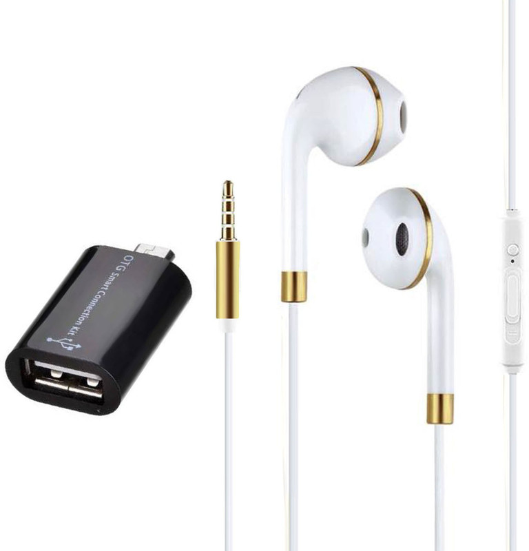 softy Headphone Accessory Combo for Huwaei Y7 2019, microUSB 2.0(White, Black)