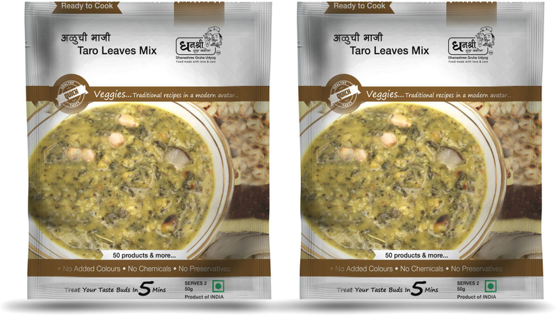 dhanashree gruha udyog Instant Taro Leaves Mix - Alu Bhaji 100 g(Pack of 2)