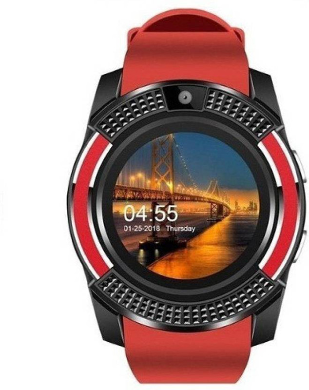 krazzy india V8 - Red - 167 phone Red Smartwatch(Red Strap Free Size)