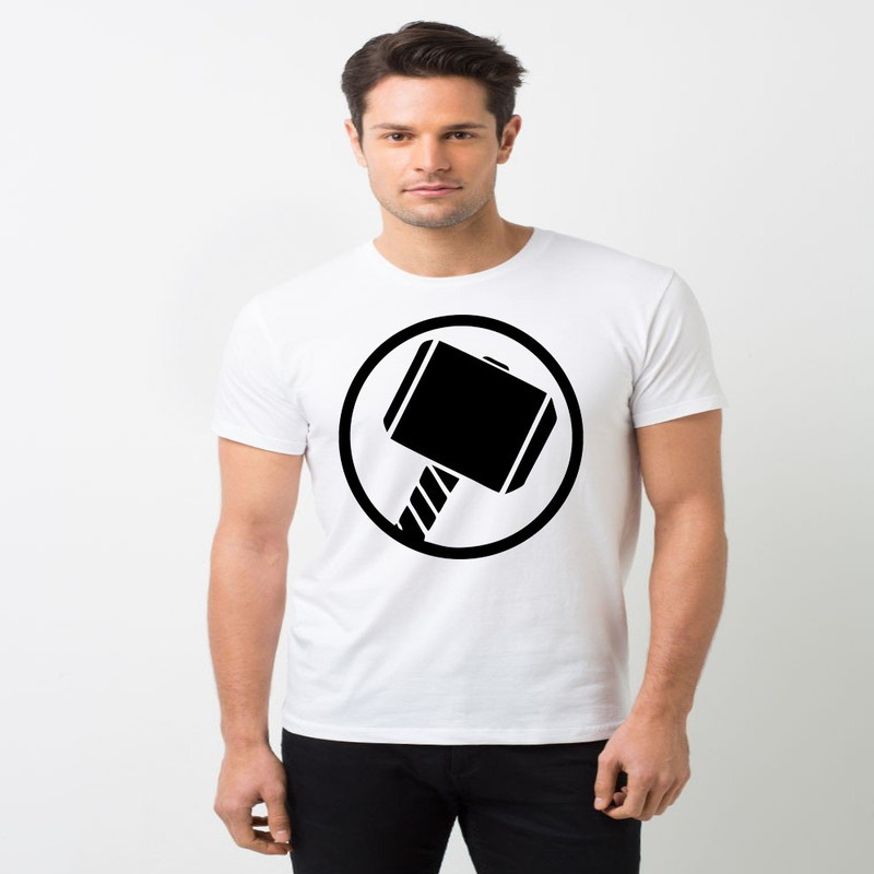 harshys Printed Men Round Neck White T-Shirt