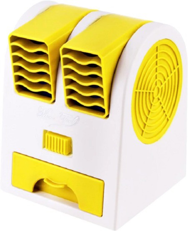 onshopie Mini Fan & Portable Small Air Conditioner Water Air Cooler Usb & Battery Use Air Conditioner Water Air Cooler USB Air Freshener(Yellow)