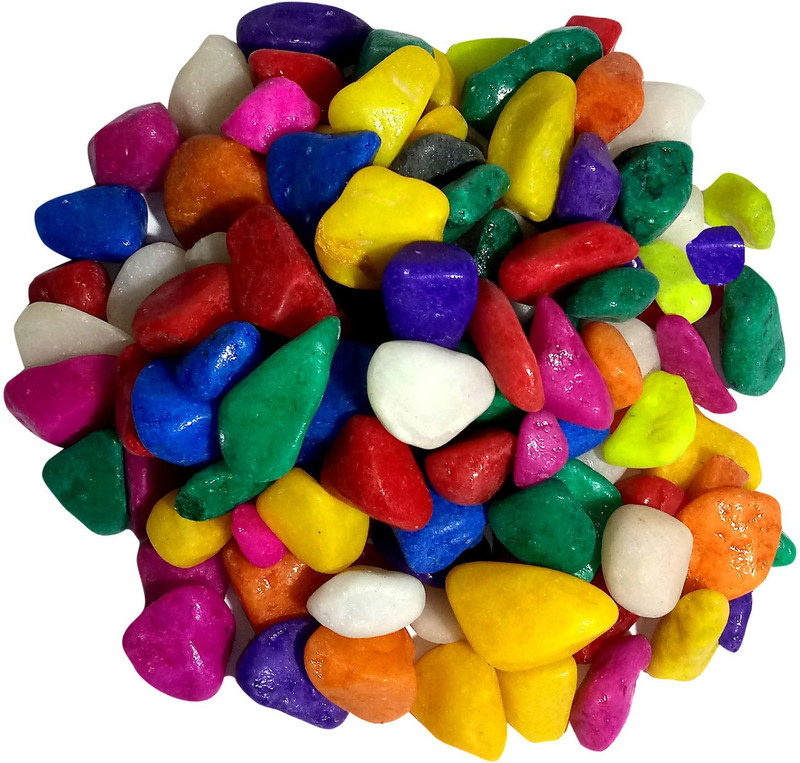 AQUA Decorative Stone For 1 kg Garden/Aquarium Decoration Stones Pack Of 1kg)) River Rock Unplanted Substrate(Multicolor, 1 kg)