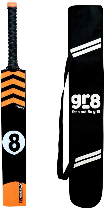gr8 Rhino Kashmir Willow Tennis Ball Cricket Bat with Cover Kashmir Willow Cricket  Bat(900-950 g)
