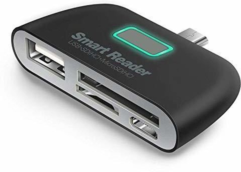 A3sprime Mini 4-in1 OTG/TF/SD Smart Card Reader Card Reader(Black)