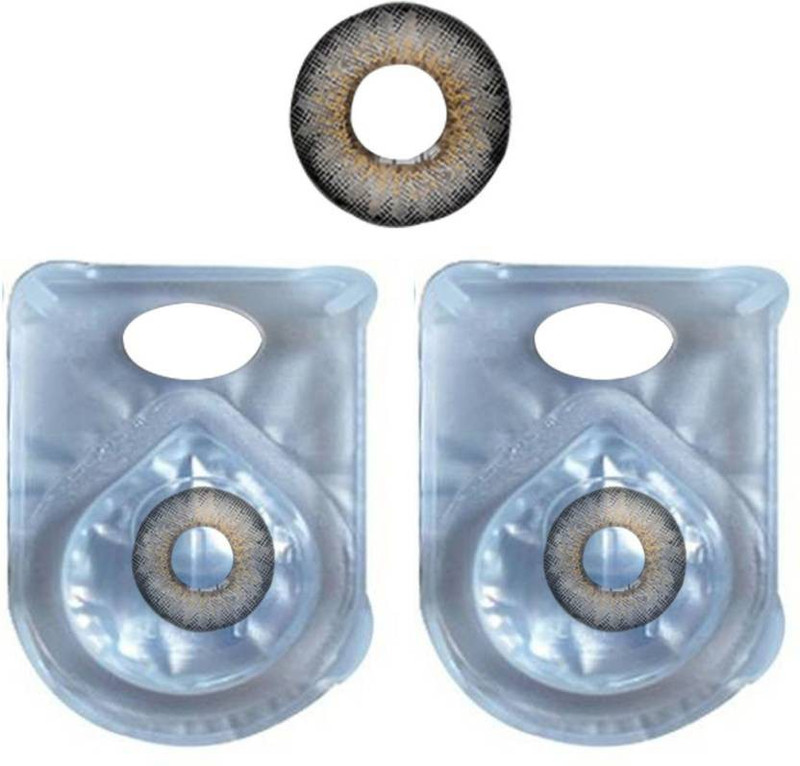 adwotiz Monthly eye contact lens zero power, grey color 3 tone lens, 1 Pair Monthly(0, Colored Contact Lenses, Pack of 1)