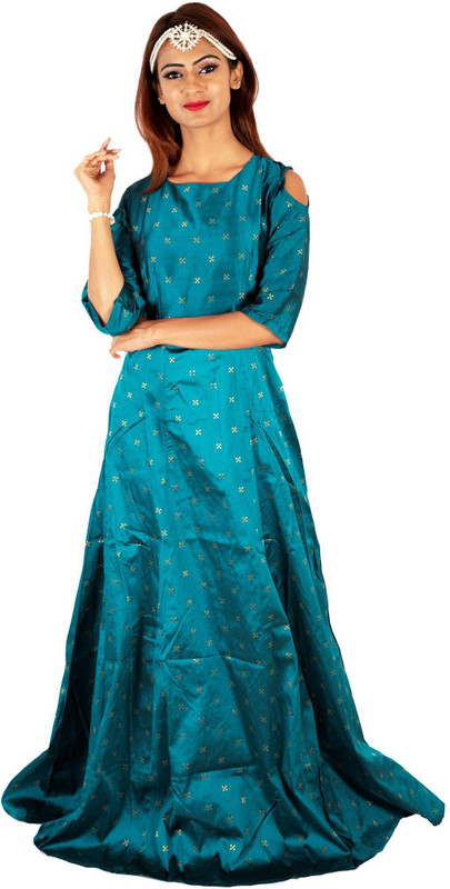 deltin Women A-line Green Dress