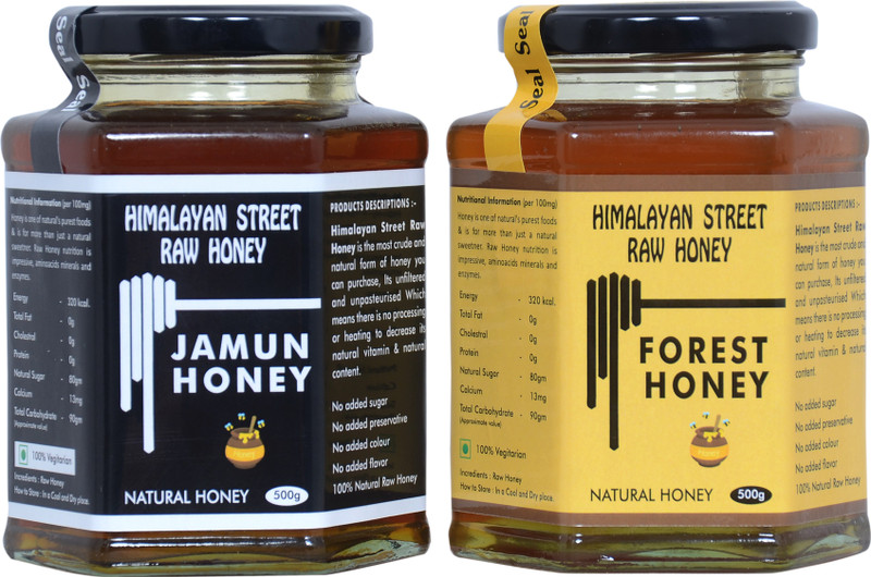 himalayan street raw honey RAW JAMUN & WILD FOREST HONEY 500 G x 2 PACK(1 kg)
