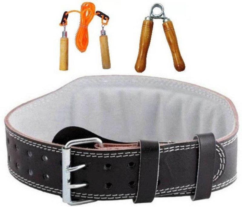 labh traders lb Weight Lifting Belt + Wooden skipping rope + Wooden hand grip for Exercise Home Gym Kit Home Gym Kit