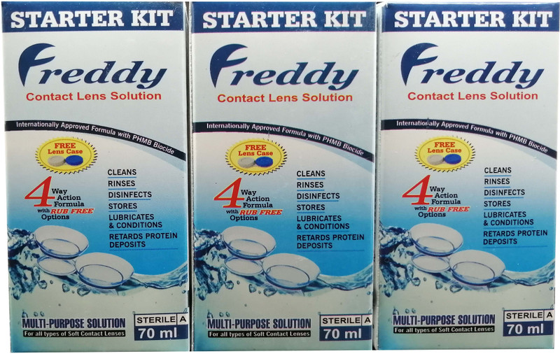Freddy Lens Solution 70ml Triple Pack Multipurpose Contact lens solution(210 ml) Freddy Lens Solution 70ml Triple Pack Multipurpose Contact lens solution(210 ml)