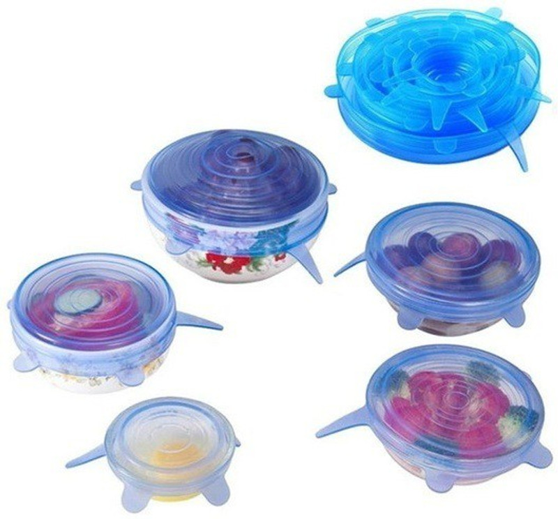 Neelmaya Reusable Silicone Stretch Dishwasher Microwave & Freeze Safe Lid Flexible Cover 2.6 inch, 3.8 inch, 4.5 inch, 5.7 inch, 6.5 inch, 8.3 inch Lid Set, Pack of 6(Silicone)