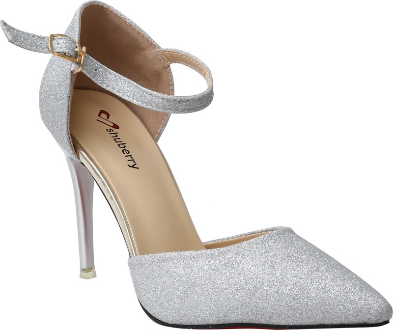 Shuberry Women Silver Heels- Buy Online 