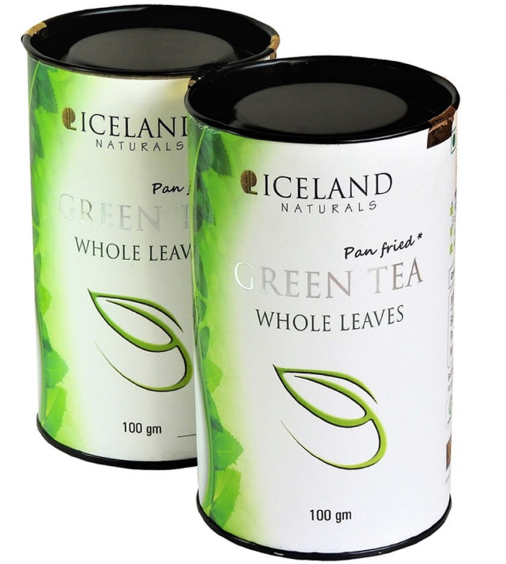 iceland naturals WHOLE LEAVES GREEN TEA (pack of 2)100* 2=200gm Unflavoured Green Tea Tin(100 g)