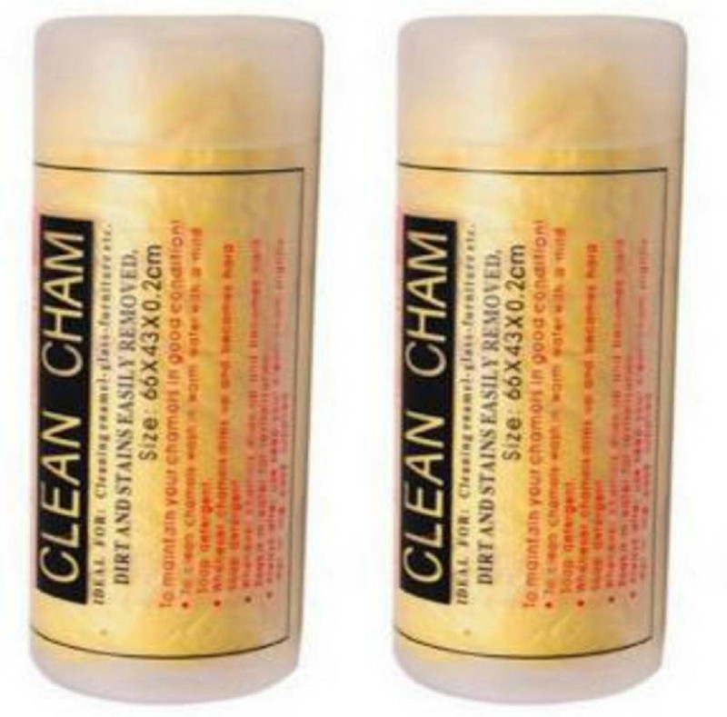 clean cham Chamois Leather Vehicle Washing  Cloth(Pack Of 2)