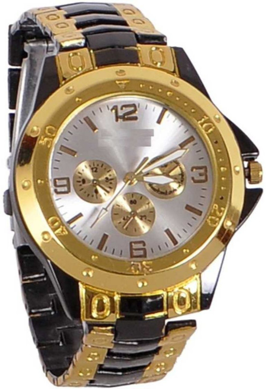 pjcutipie GOLD BLACK WATCH DROPLET DESIGN STEEL BELT WATCH FOR FESTIVAL & PARTY WEAR COLLECTION Analog Watch - For Boys Analog Watch  - For Men