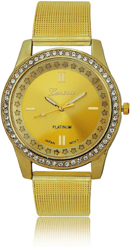 Geneva Platinum Stylish Star Dial Analog Watch - For Women