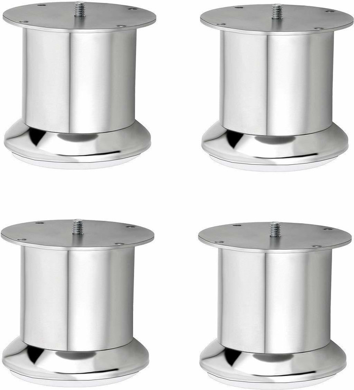 vrunda Sofa Leg Round 50 mm Stainless Steel (4 Pcs.) Fixed Furniture Caster(Pack of4)
