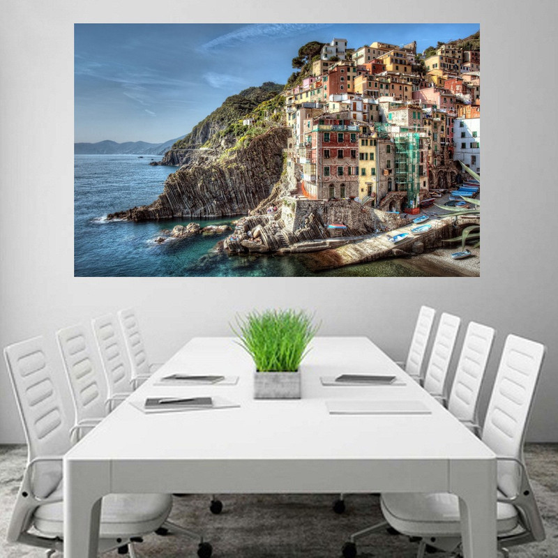 Town Of Riomaggiore In Italy's Cinque Terre National Park Paper Print(24 inch X 48 inch)