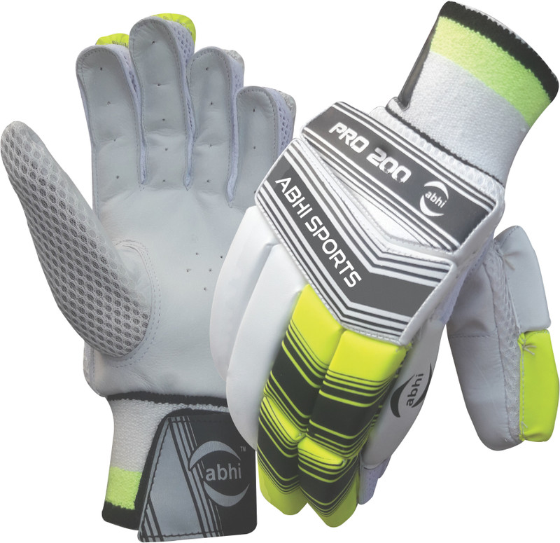 abhi pro 200 Batting Gloves(White, Yellow)