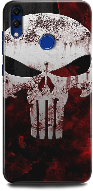 INDICRAFT Back Cover for Honor 8C, BKK-AL10(Punisher, Skull monster , Jolly roger, Vinyl sticker, Shock Proof)