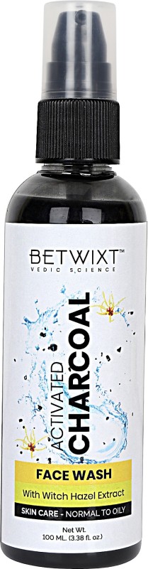 Betwixt Vedic Science Activated Charcoal Natural Facewash with Witch Hazel for Acne & Oil Control, Pack Of 2 (100ml X 2) Face Wash(200 ml)