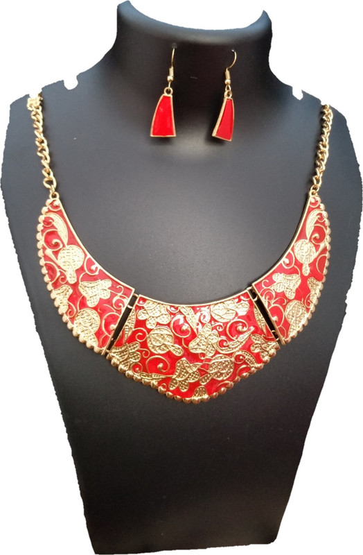 babbly Metal Jewel Set(Red, Gold)