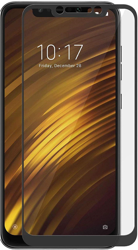 jacure Edge To Edge Tempered Glass for JacureTM Redmi Poco F1 Tempered Glass 5D Edge to Edge Original Full Coverage 3D Curved Scratch Proof Bubble Free 0.3mm Tempered Glass for Poco F1 Screen Protector - Black(Pack of 1)